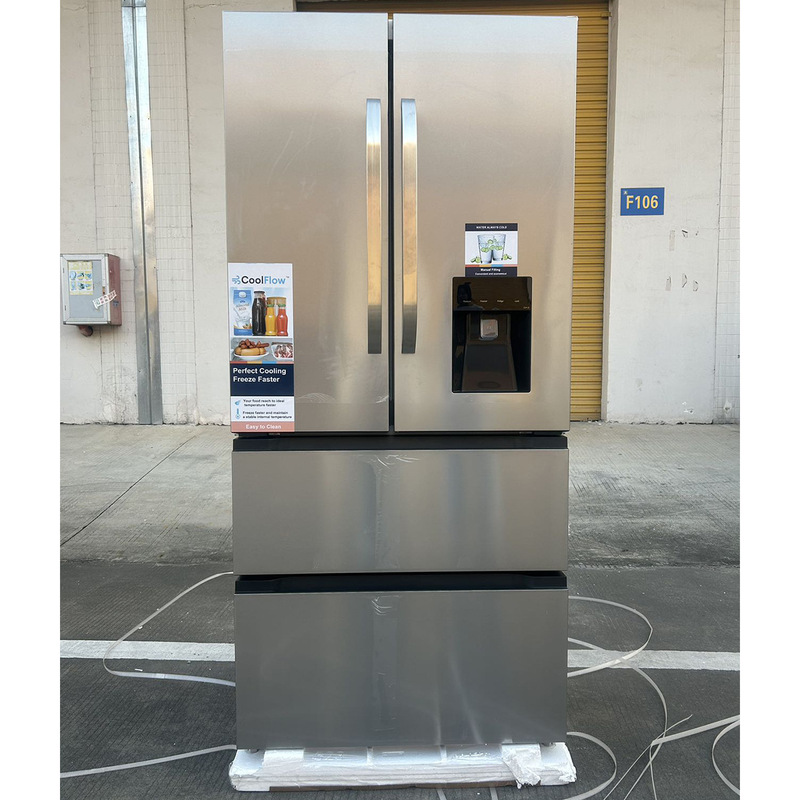 French-Style Four-Door Multi-Door Refrigerator with Water Dispenser, Inverter, Frost-Free, Large Capacity for Home Use