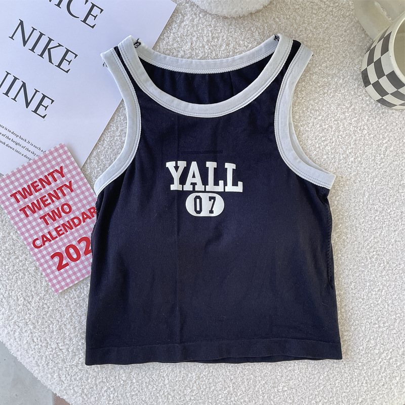 Belleza espalda Sling carta pecho abrigo Chaleco de las mujeres almohadilla fija en el pecho desgaste interior y exterior sin costuras chaleco deportivo de fondo todo partido