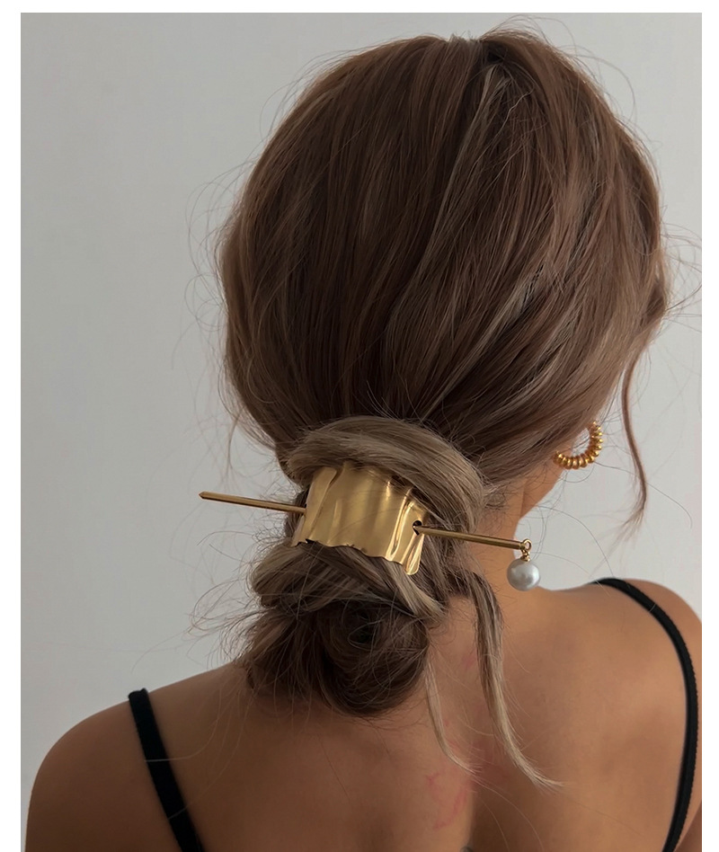 32g Weight Hair Sticks Hair Accessories Type 1 Piece Quantity Casual, Daily, Party Occasion Alloy Material Irregular Pattern Women's Gender Pearl, Plating Design IG Style Style Gold, Silver Color Women's IG Style Irregular Alloy Pearl Plating Hair Sticks 无