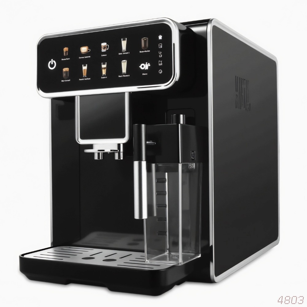Cafetera Tres en Uno Totalmente Automática con Molinillo de Granos y Espumador de Leche, Cafetera Espresso de Grano a Taza