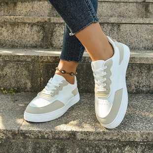 Cross-border thick-soled small white shoes women's 2024 spring new foreign trade women's shoes breathable Joker student casual shoes wholesale