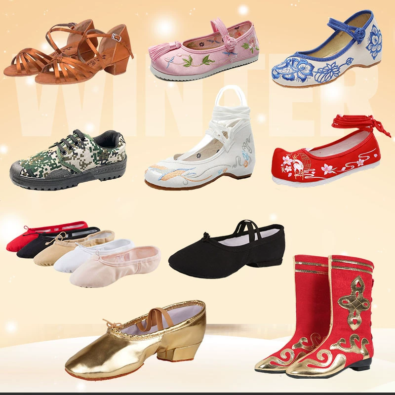 Оптовые балетные танцевальные туфли с кошачьими когтями костюм Hanfu туфли с бантом танцевальная обувь