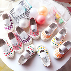 Export spring and autumn new Korean single girls shallow mouth floral elastic band canvas shoes baby soft sole toddler shoes children's shoes