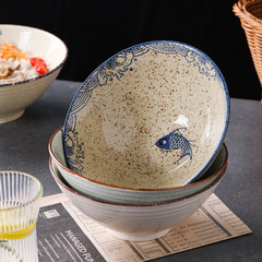 8英寸陶瓷斗笠碗湯碗大碗釉下彩沙拉碗情侶碗日式拉麵碗泡麵條碗