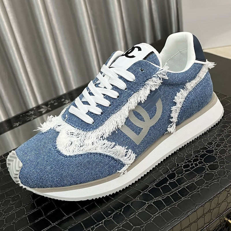 Denim Fashion Raw-Edge Sneakers 2025 Couple Style Summer Easy-To-Match Plaid Casual Shoes Breathable and Soft