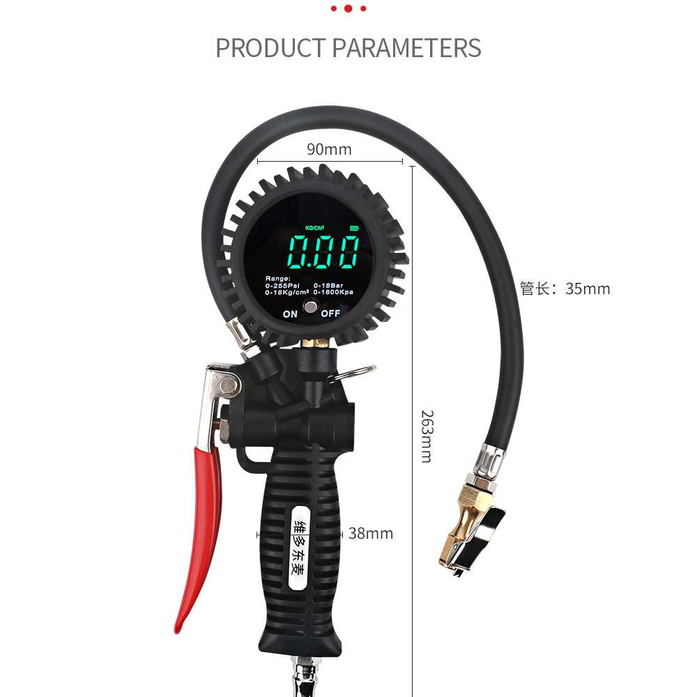 Car Tire Pressure Detection Table High-Precision Tire Pressure Gauge Inflation Gun Inflation Rod Inflation and Deflation Tire Pressure Gun