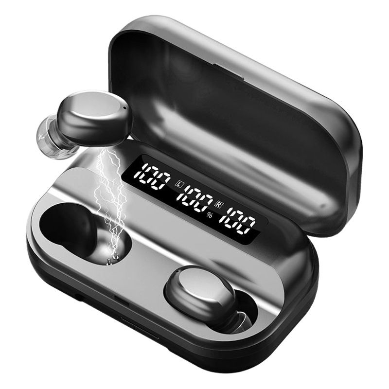 Auriculares Bluetooth T3 con cuatro altavoces, pantalla digital y estuche de carga de gran capacidad