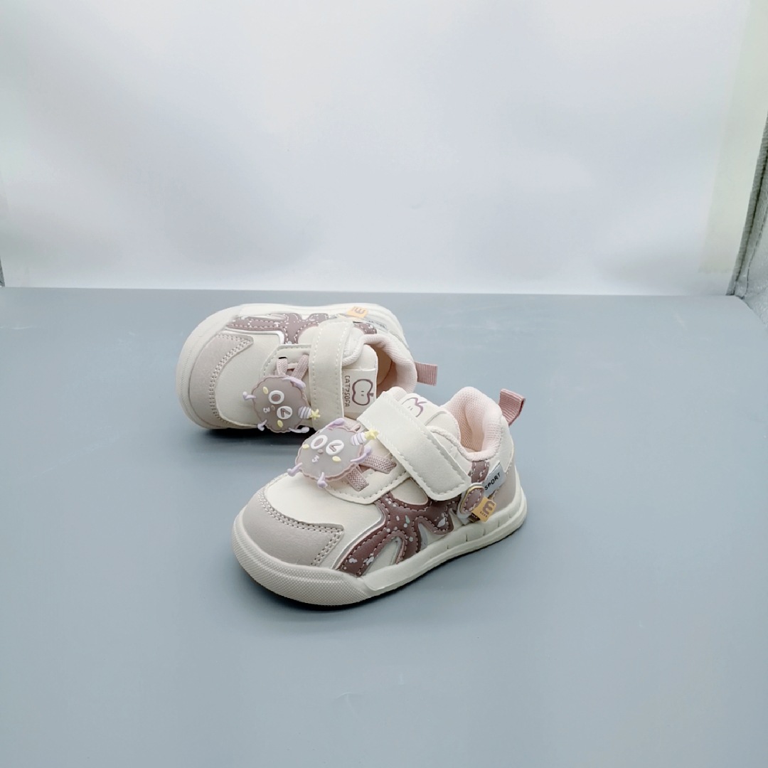 16-26 Tamaño de cuero para niños pequeños y medianos, dibujos animados para bebés, niños pequeños, zapatos anti-deslizantes, zapatos de bebé suaves para mujeres