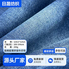 全棉水洗商务牛仔面料平纹12支高棉牛仔面料布匹箱包服饰透气舒适