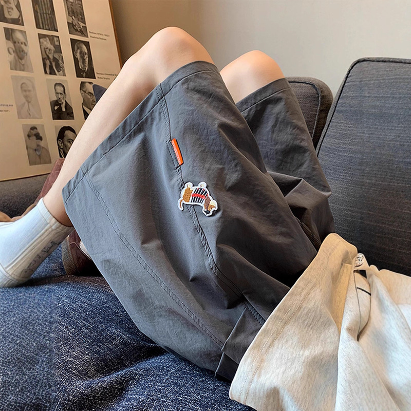 Dopamine American-Style Quick-Dry Sports Shorts for Men, Summer Thin Loose Straight Casual Trendy Wide-Leg Five-Point Shorts