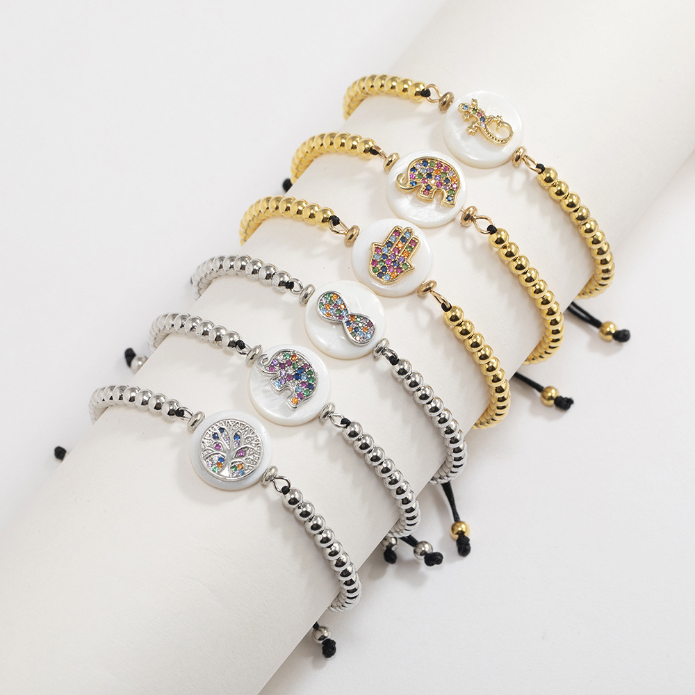 Fashion Palm Tree Beaded Inlay Artificial Diamond Womenu0027S Bracelets 1 Piece