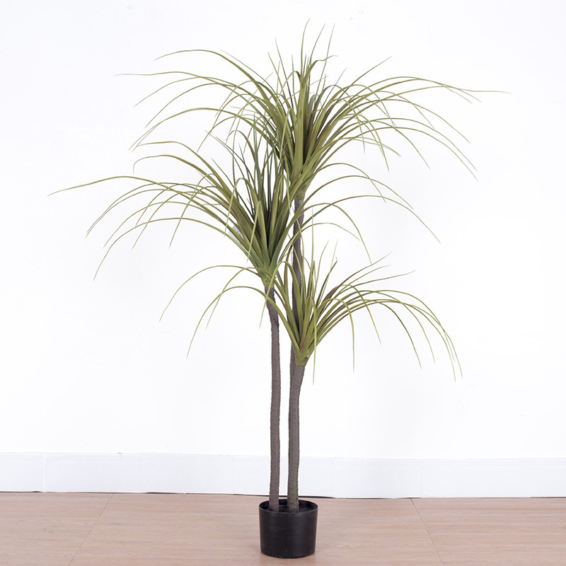 Fábrica de árboles artificiales Venta caliente decoración de plátano artificial planta verde artificial en maceta comercial decoración suave árbol artificial