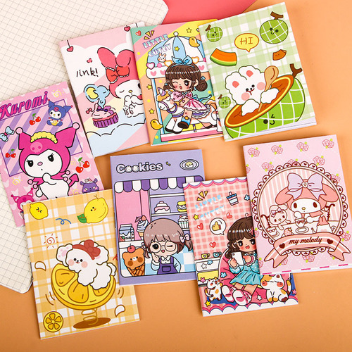 Cartoon Mini Notebook Creative Stationery Notebook Soft Cover Composition Book 64 Pages Kindergarten Elementary School Prize Small Gift Wholesale