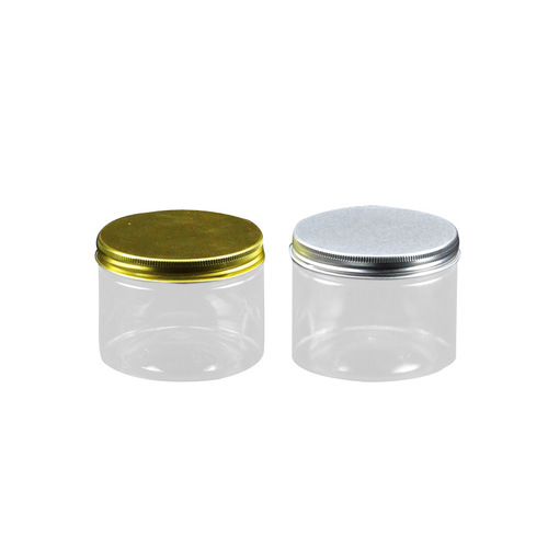 Wholesale 85 caliber aluminum lid food plastic jar pet round transparent plastic bottle thickened sealed jar