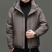 品牌羽绒服男加厚保暖连帽高端外套时尚中年宽松爸爸装韩版上衣服