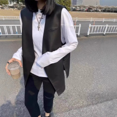 欧洲站2025新款真皮马甲女宽松休闲中长款绵羊皮马夹春秋无袖外套