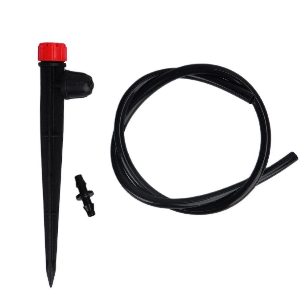 Pequeña capilla roja de ocho agujeros insertando boquilla de pulverización ajustable para riego automático de flores y riego de micro boquilla de riego por goteo de huerto con tubo capilar