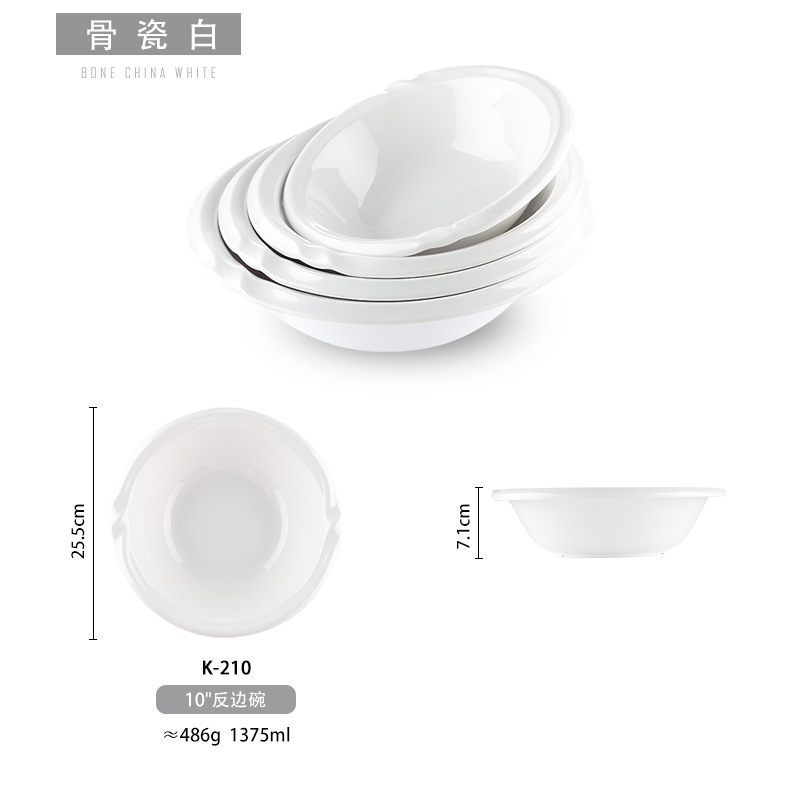 Tazón de melamina blanca comercial pescado en escabeche tazón grande imitación porcelana tazón de sopa chino tazón de plástico tazón de fideos tazón de sopa grande tazón de arroz