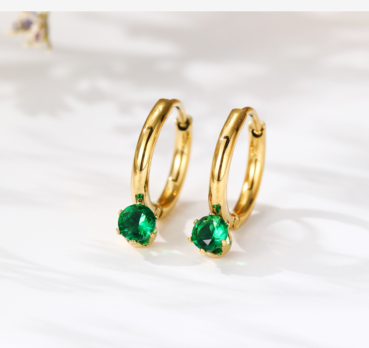 Daily Occasion 304 Stainless Steel Material Circle Pattern PVD Coated 18K Gold Real Gold Plated Circle 304 Stainless Steel Fashion Waterproof Non Tarnish Earrings