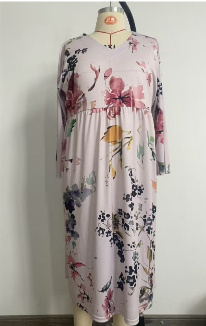 Loose Fashion Premium V-neck Print Dress O1CN01Ibtpl01bmG3Ir7fWX !!2219535913507 0 Cib