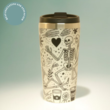不锈钢随行杯 保温杯 定制骷髅图案 小容量14oz 跨境eBay热销