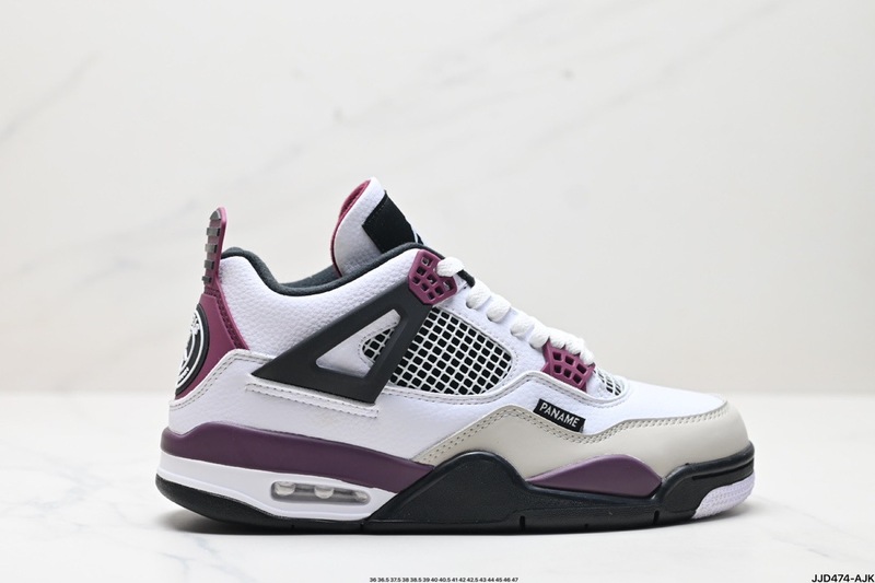 莆田靴純粋なオリジナルの第一層牛革本革バスケットボールシューズ Air AJ4 ホワイトセメント共同ブランドレトロスポーツシューズ男性と女性用|undefined