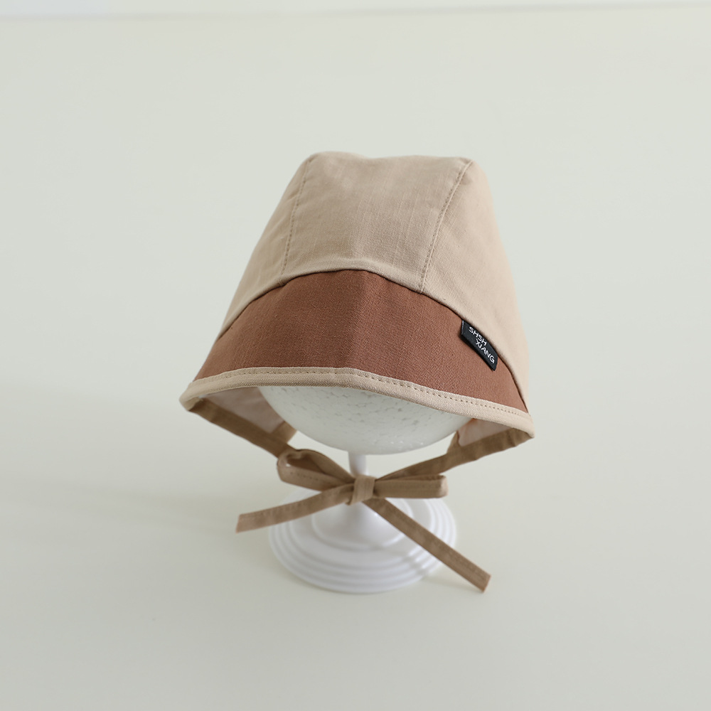 Sombrero coreano para bebés primavera y otoño delgado lazos letras baojou sombrero de corte sombrero de sombrero de abrigo recién nacido puerta de chimenea sombrero de marea