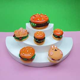 立体微缩仿真食玩汉堡树脂配件 diy头绳钥匙扣汽车摆件解压捏捏乐