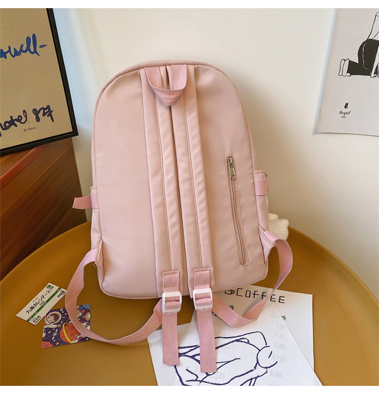 Cute Korean Version Of Large-capacity Hit Color Backpack display picture 5