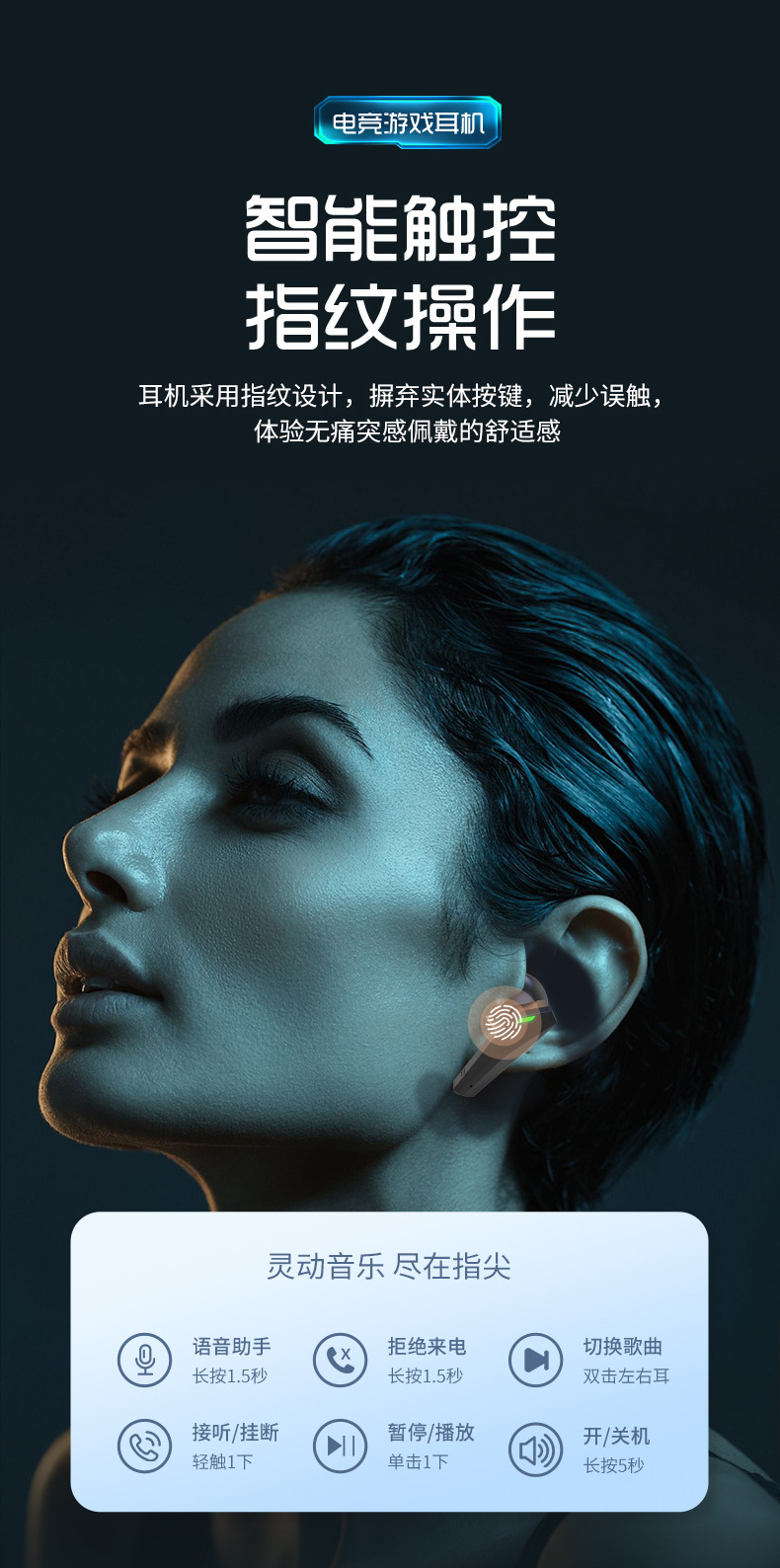 电竞游戏蓝牙耳机无线入耳式低延迟吃鸡专用高音质立体声降噪新款