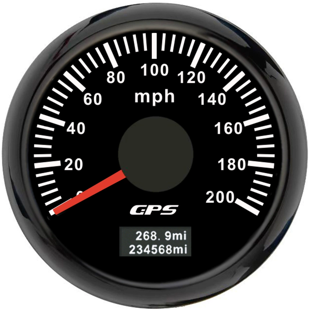 52мм указатель GPS спид терминал Mileter Mileter Mileter 0-30/60/80/120/200MPH Цветная подсветка часы