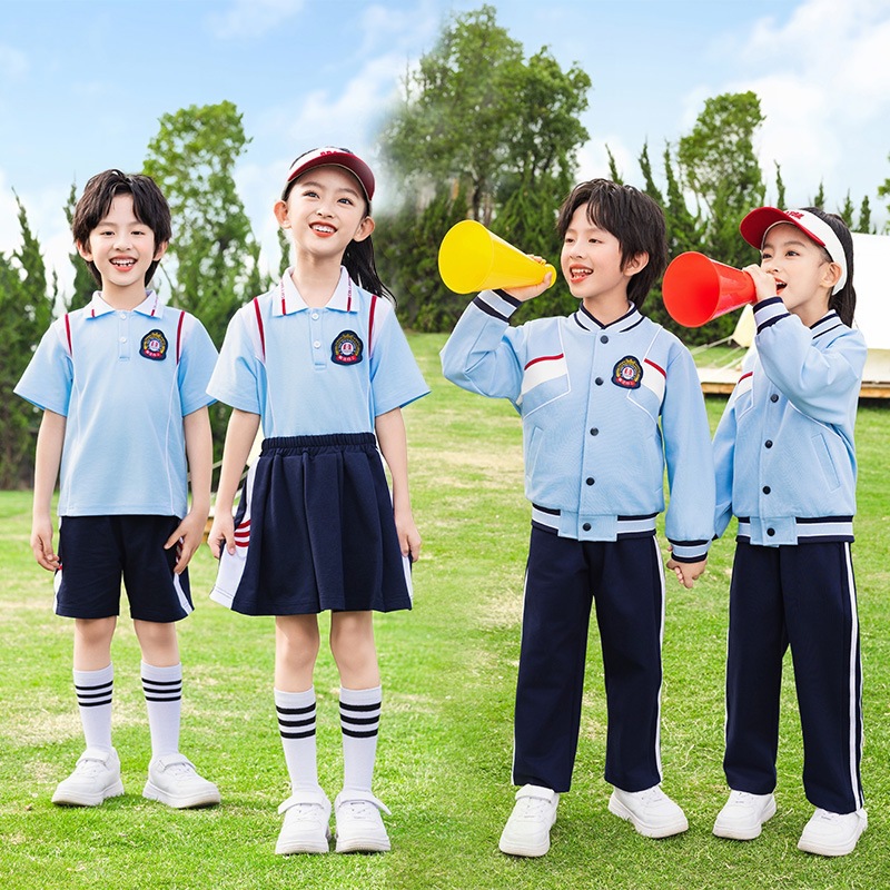 学院风小学生校服夏季运动班服三件套幼儿园毕业园服儿童表演服装