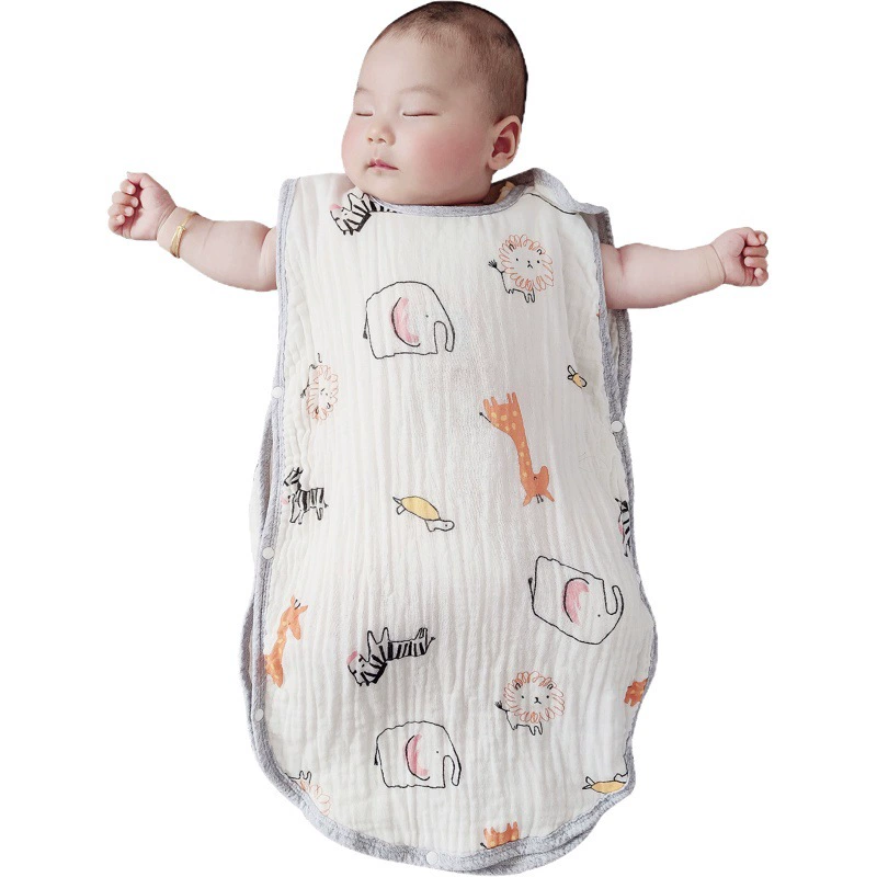 Детский жилет, спальный мешок, летнее четырехслойное Марлевое хлопковое детское одеяло без рукавов для новорожденных, защищенное от ударов, на все сезоны