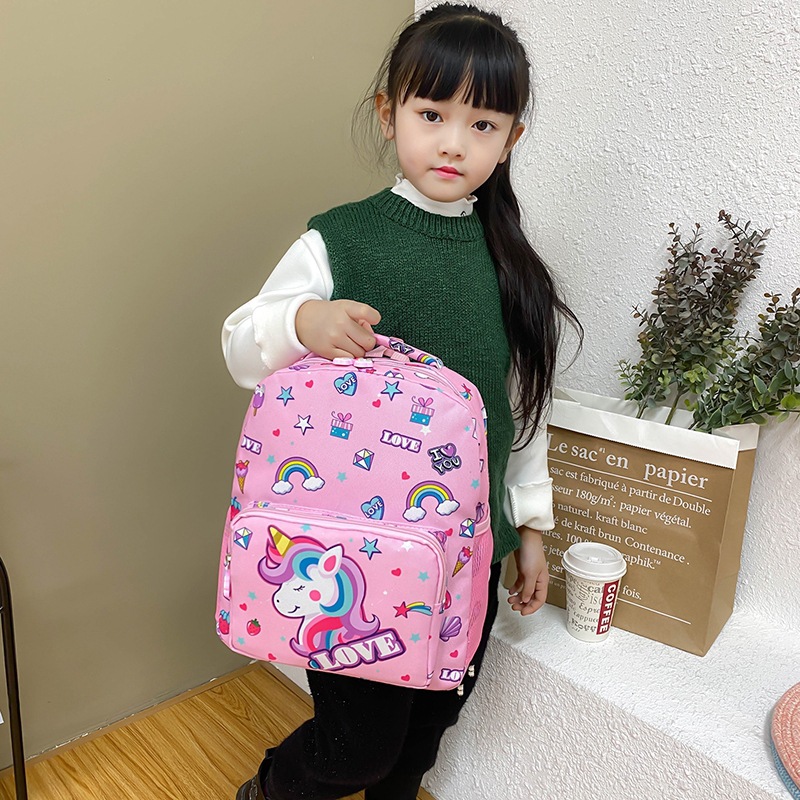 Comercio exterior kindergarten mochila niños y niñas 3-5 años unicornio dibujos animados reducción de la carga escolar de los niños