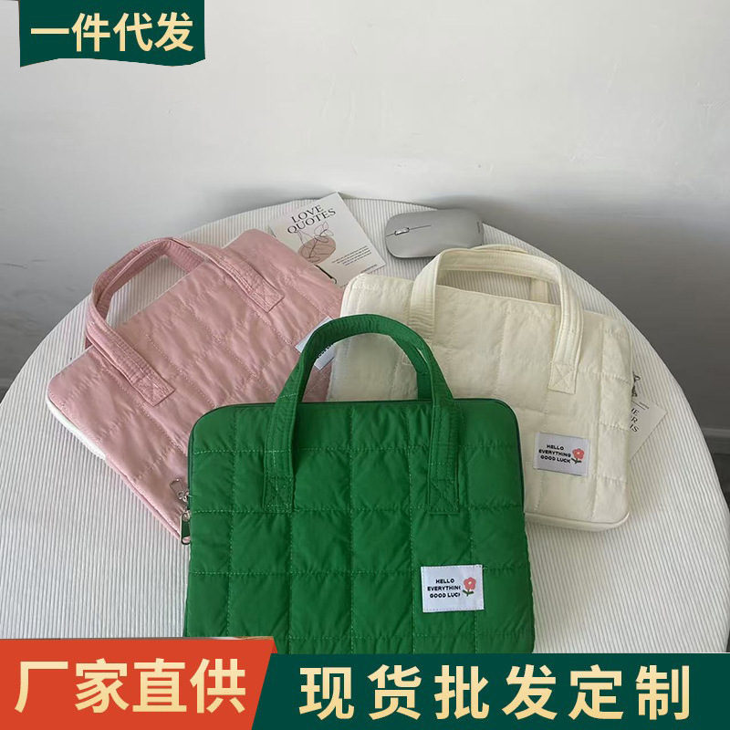 South Korea Ins Laptop Bag Apple 14 Inch Laptop Storage Bag iPad Tablet Bag Plaid 11 Inch 15 Inch