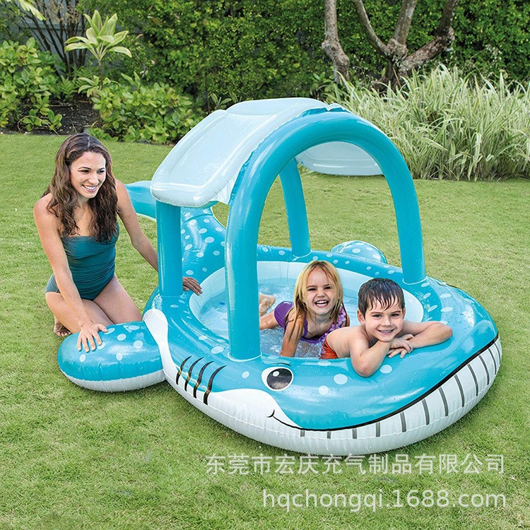 Inflatable shark PVC play in water