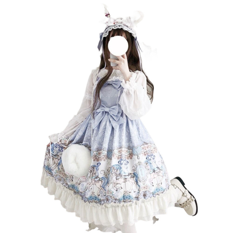 ロリータのスカートのフルセットjskのかわいい少女の洋服lolitaの背が低いです。|undefined