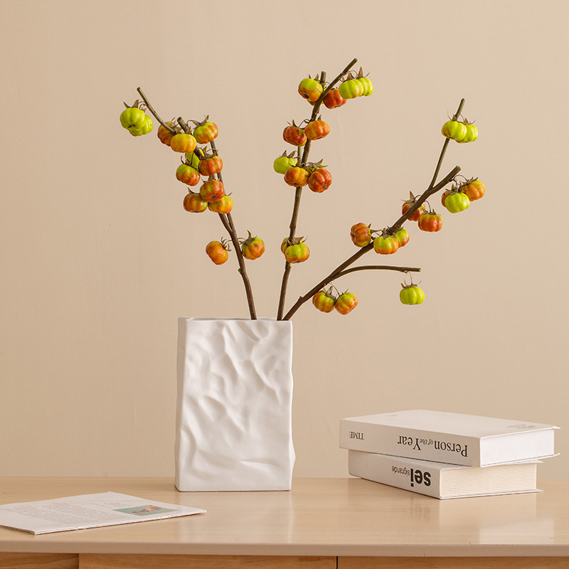 蜀门仿真花南瓜山楂水果假花绢花干花花束客厅插花装饰摆件摆设