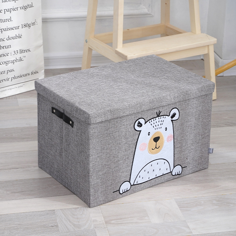 批发大码玩具收纳盒日式简约带盖收纳筐可折叠储物整理杂物收纳盒