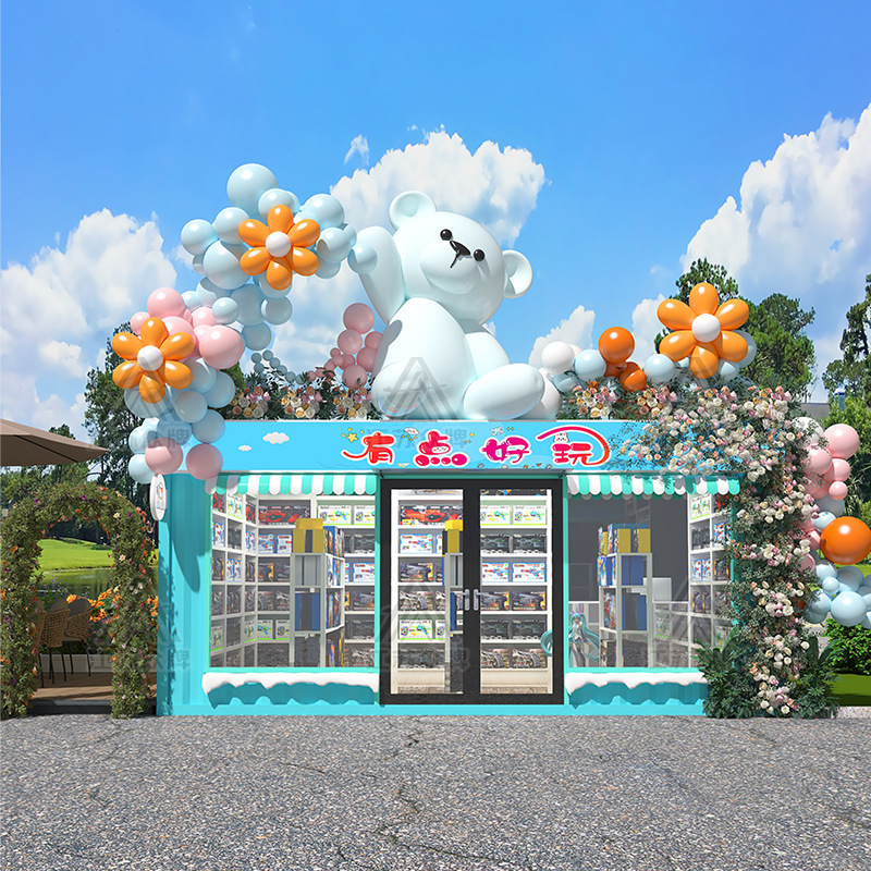 Contenedor red de viviendas móviles tienda de té con leche roja tienda móvil tienda de contenedores quiosco de café tienda