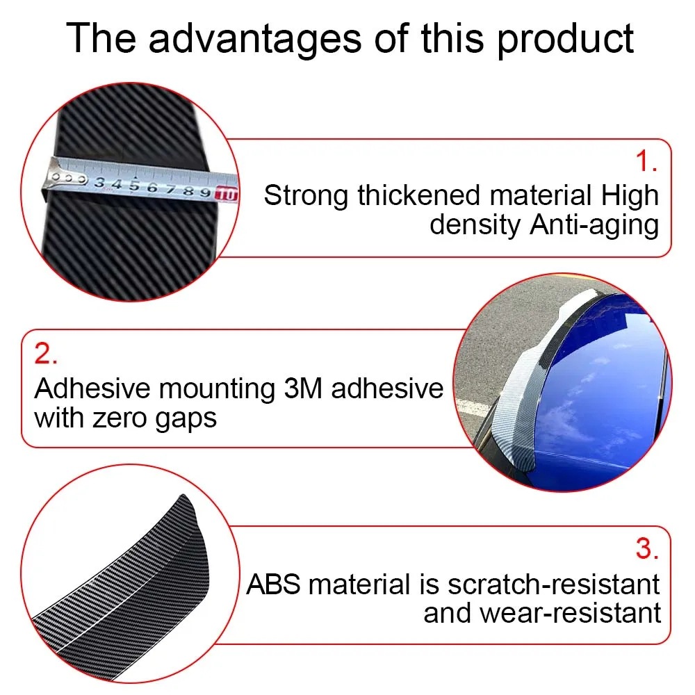 Universal car modification SUV hatchback golf rear spoiler adhesive type no-drill trunk spoiler