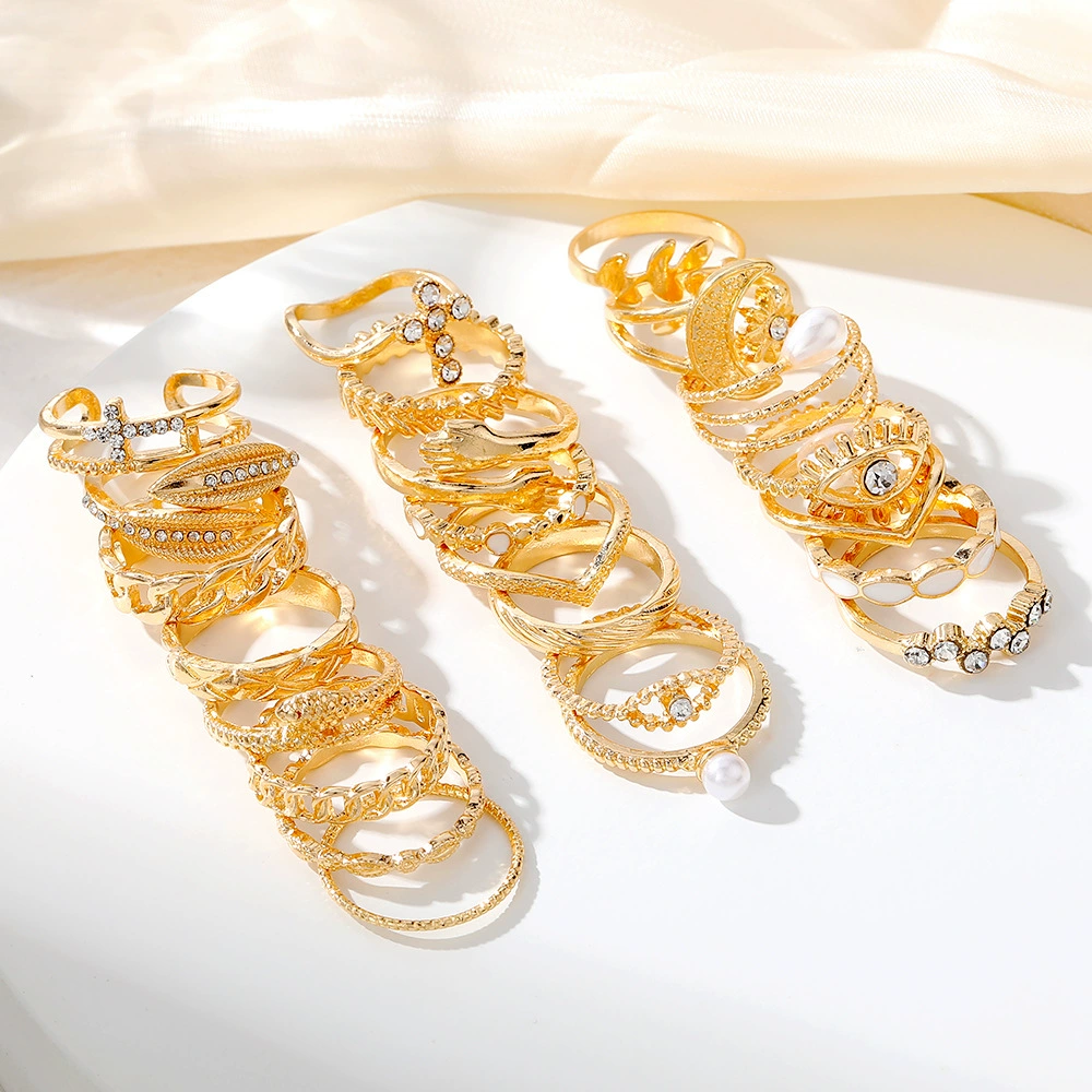 (Cross-border trading), multi-joint ring, set pearl solar-powered, 23 pieces