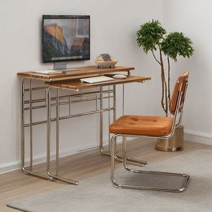 Home retro medieval mobile bedside desk living room small computer desk heightened full set of wood industry