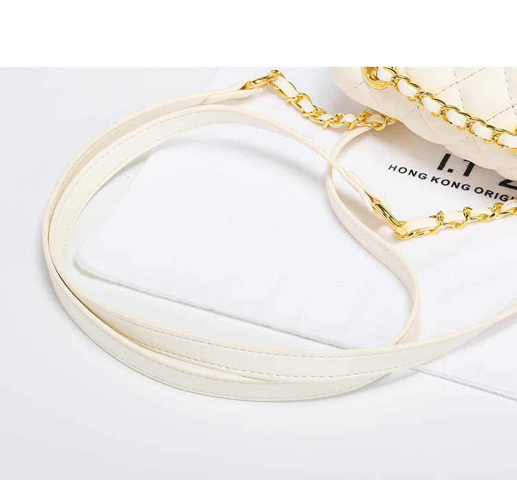 Ba lô nữ mini da phong cách kim cương dây xích cao cấp — Màu trắng, Màu đen, Màu hồng chi tiết 7