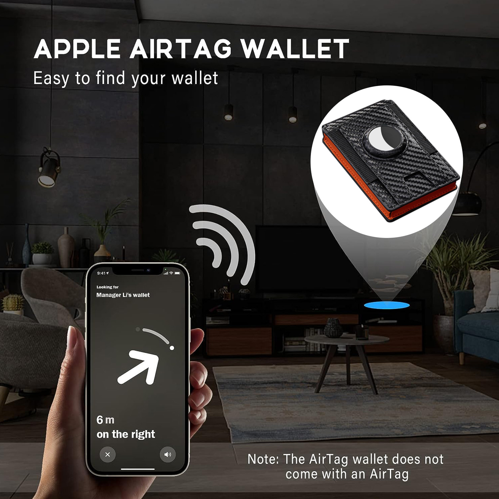 Airtag tarjetero solapa antiinfracción billetera para hombre cuero genuino billetera suave para hombre billetera transfronteriza personalización