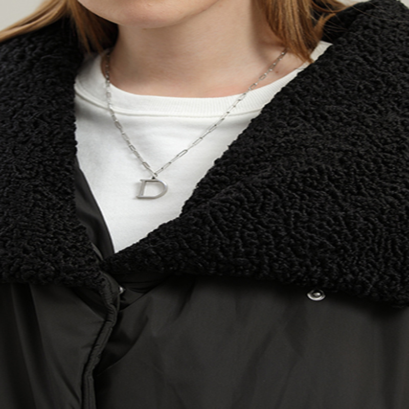 Chaqueta de Algodón de Longitud Media para Mujer de Fibra de Poliéster para Invierno