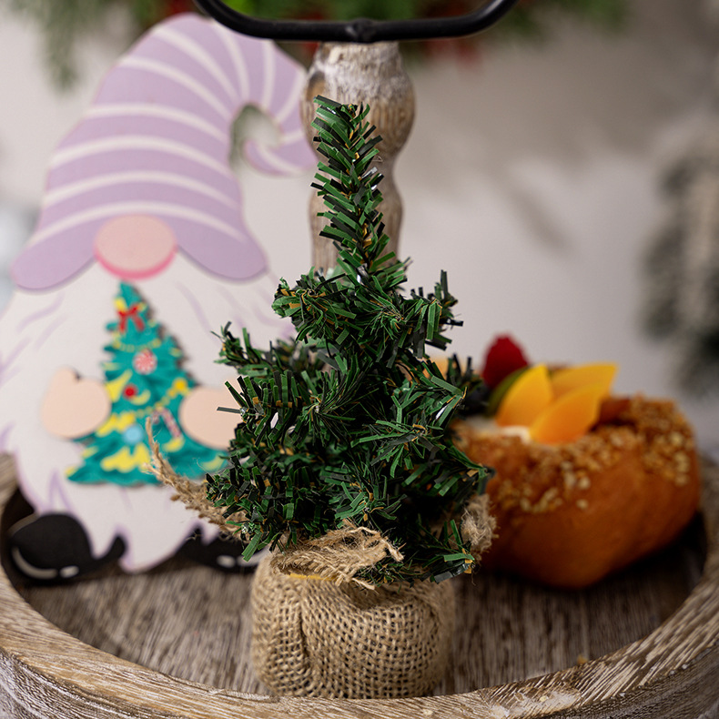 圣诞桌面麻布底座小树_11