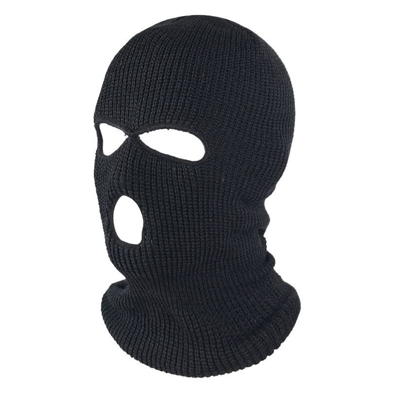 Winter Warm Headgear Headgear Three-hole Wool Hat Windproof Cold-proof Thickened Full-face Face Cover Hat Amazon