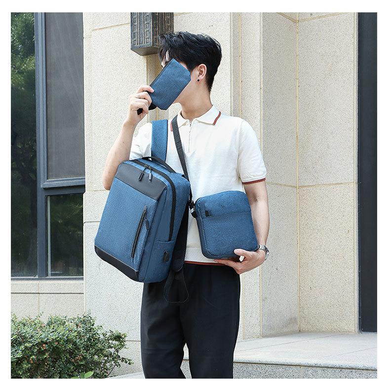 New USB port charging backpack for business commuting, large-capacity casual and simple schoolbag undefined