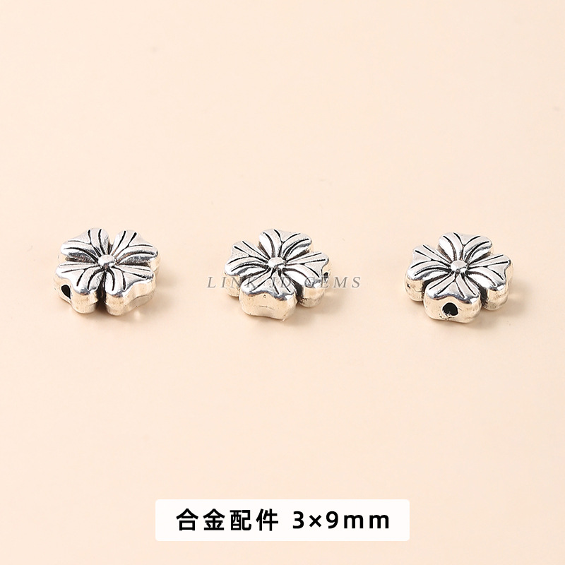 Alloy four-leaf clover spacer beads